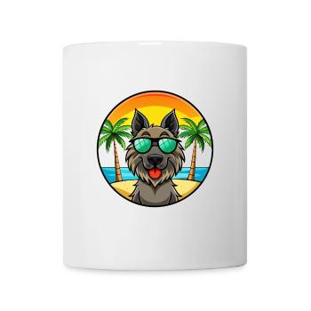 Belgische Groenendael Hunderasse Cartoon Sonnenbrille - Tasse - Weiß - Vorne