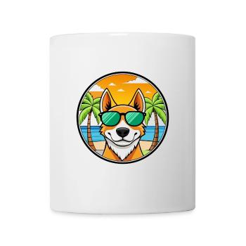 Brittany Dog Breed Cartoon Lunettes de soleil Beach - Mug blanc - blanc - Devant