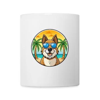 Bucovine Berger Race Dessin Animé Lunettes De Soleil Plage - Mug blanc - blanc - Devant