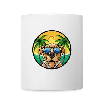 Brasilianische Dogge Hunderasse Cartoon Sonnenbrille Strand - Tasse - Weiß - Vorne