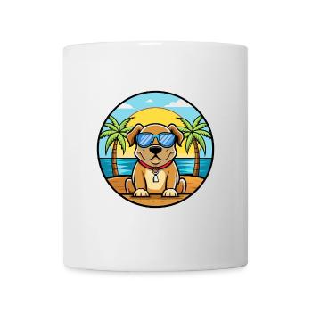 Broholmer Hunderasse Cartoon Sonnenbrille Strand - Tasse - Weiß - Vorne
