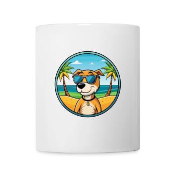 Auvergne Pointing Dog Breed Cartoon Sunglass Beach - Mug - white - Front