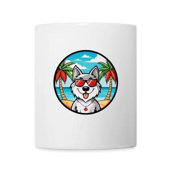 Lunettes de soleil de dessin animé de race de chien esquimau canadien plage - Mug blanc - blanc - Devant