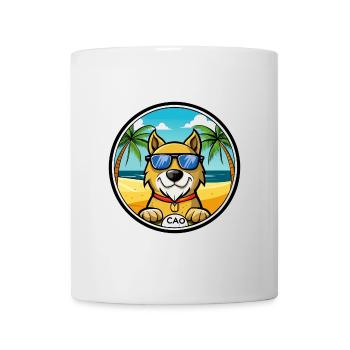 Cao De Gado Transmontano Hunderasse Cartoon Strand - Tasse - Weiß - Vorne
