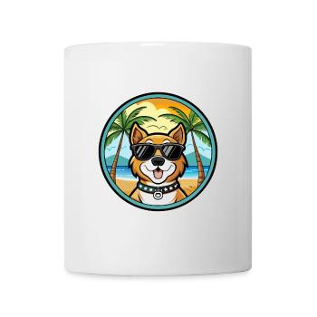 Cao De Castro Laboreiro Hunderasse Cartoon Strand - Tasse - Weiß - Vorne