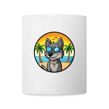 Cesky Fousek Hunderasse Cartoon Sonnenbrille Strand - Tasse - Weiß - Vorne