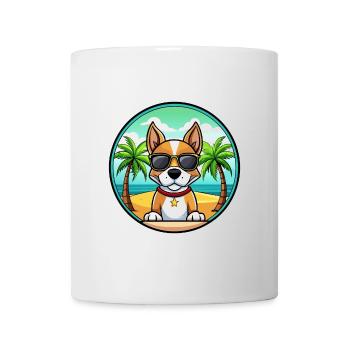 Terrier brésilien chien race dessin animé lunettes de soleil plage - Mug blanc - blanc - Devant