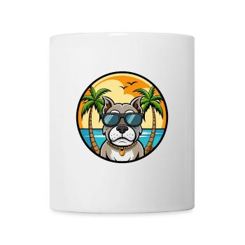 Bully Kutta Chien Race Dessin Animé Lunettes De Soleil Plage - Mug blanc - blanc - Devant