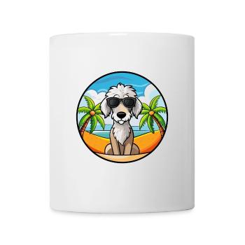 Bedlington Terrier Hunderasse Cartoon Sonnenbrille - Tasse - Weiß - Vorne