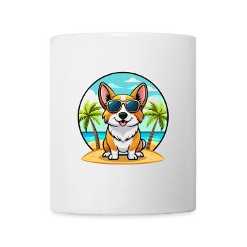 Cardigan Welsh Corgi Dog Breed Cartoon Sunglasses - Mug - white - Front