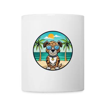 Catahoula Léopard Chien Race Dessin Animé Lunettes De Soleil Plage - Mug blanc - blanc - Devant