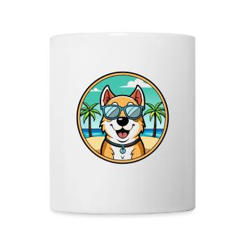 Berger d’Asie centrale Race Cartoon Beach - Mug blanc - blanc - Devant