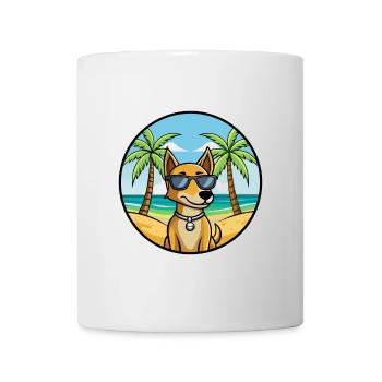 Cretan Hound Dog Breed Cartoon Sunglasses Beach - Mug - white - Front