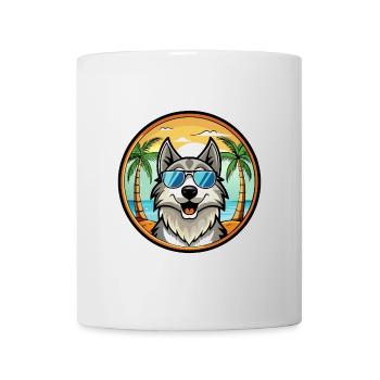 Caucasian Ovcharka Dog Breed Cartoon Sunglasses - Mug - white - Front