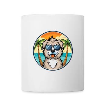 Caucasian Shepherd Dog Breed Cartoon Sunglasses - Mug - white - Front