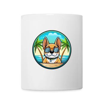 Chien Francais Dog Breed Cartoon Sunglasses Beach - Mug - white - Front