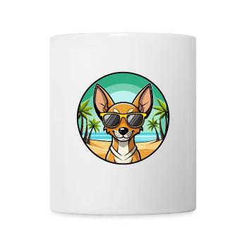 Cirneco Dell Etna Hunderasse Cartoon Sonnenbrille Strand - Tasse - Weiß - Vorne