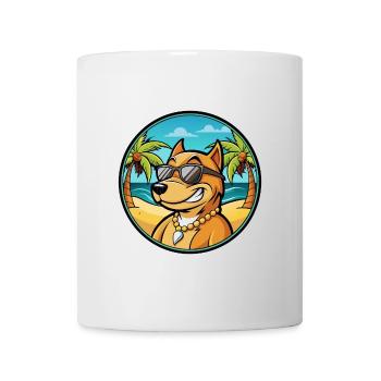 Cordoba Fighting Dog Breed Cartoon Sunglass Beach - Mug - white - Front