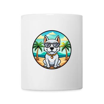 Dogue Argentino Chien Race Dessin Animé Lunettes De Soleil Plage - Mug blanc - blanc - Devant