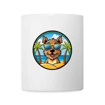 Border Terrier Dog Breed Cartoon Sunglasses Beach - Mug - white - Front