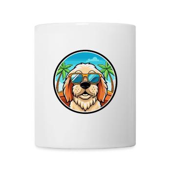 Clumber Spaniel Dog Breed Cartoon Sunglasses Beach - Mug - white - Front