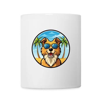 Berger Croate Race Dessin Animé Lunettes De Soleil Plage - Mug blanc - blanc - Devant