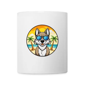 Tschechoslowakische Wolfshundrasse Cartoon Sonnenbrille - Tasse - Weiß - Vorne