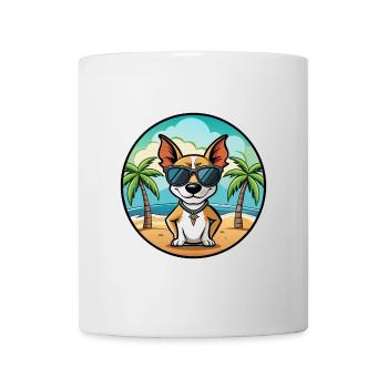 Decker Rat Terrier Hunderasse Cartoon Sonnenbrille - Tasse - Weiß - Vorne