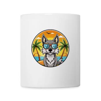 Czechoslovak Wolfdog Breed Cartoon Sunglass Beach - Mug - white - Front