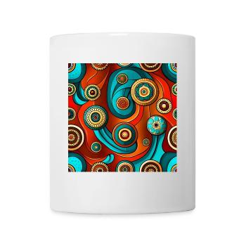 Modèle sans couture Ajrakh moderne - Mug blanc - blanc - Devant
