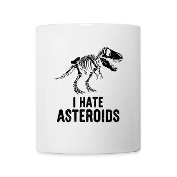 Squelette de dinosaure T-Rex disant que je déteste les astéroïdes - Mug blanc - blanc - Devant