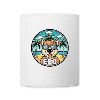 Längerer Spitzname Hund Rasse Cartoon Sonnenbrille Strand - Tasse - Weiß - Vorne