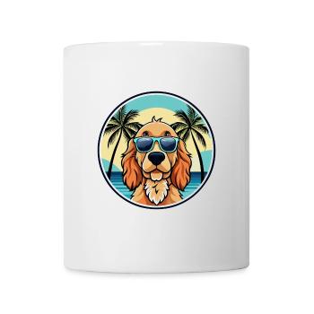 Englischer Cocker Spaniel Hunderasse Cartoon Beach - Tasse - Weiß - Vorne