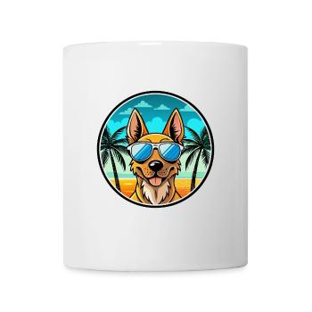 Dutch Shepherd Dog Breed Cartoon Sunglasses Beach - Mug - white - Front