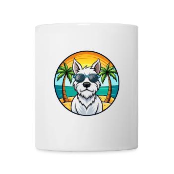 Lunettes de soleil de dessin animé de race de chien Terrier blanc anglais - Mug blanc - blanc - Devant