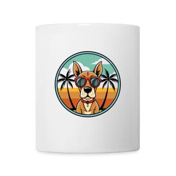 French Gascony Pointer Dog Breed Cartoon Beach - Mug - white - Front