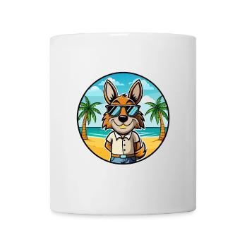 Hare Indian Dog Breed Cartoon Sunglasses Beach - Mug - white - Front