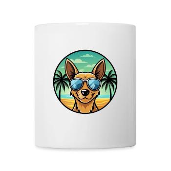 Englische Spielzeug Terrier Hund Rasse Cartoon Sonnenbrille - Tasse - Weiß - Vorne