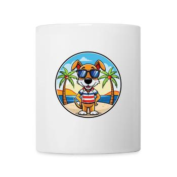 Französische Tricolor Hound Rasse Cartoon Sonnenbrille - Tasse - Weiß - Vorne
