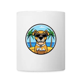 Brasileiro Chien Race Dessin Animé Lunettes De Soleil Plage - Mug blanc - blanc - Devant