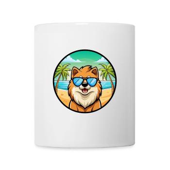 Eurasier Dog Breed Cartoon Sunglasses Beach - Mug - white - Front