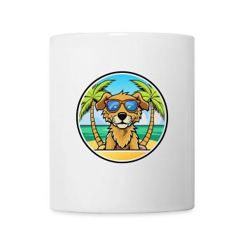 Fauve De Bretagne Hunderasse Cartoon Sonnenbrille Strand - Tasse - Weiß - Vorne