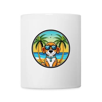Lunettes de soleil de dessin animé de race de chien de Bretagne française plage - Mug blanc - blanc - Devant