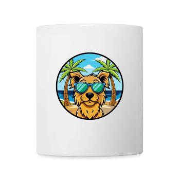 Hovawart Chien Race Dessin Animé Lunettes de Soleil Plage - Mug blanc - blanc - Devant