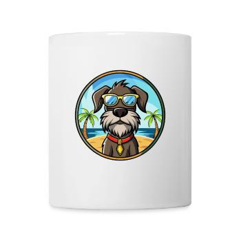 Deutscher Drahthaar Vorstehhund Rasse Cartoon Strand - Tasse - Weiß - Vorne