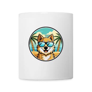 German Spitz Dog Breed Cartoon Sunglasses Beach - Mug - white - Front