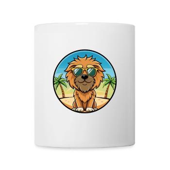 Griffon Fauve De Bretagne Hunderasse Cartoon Strand - Tasse - Weiß - Vorne