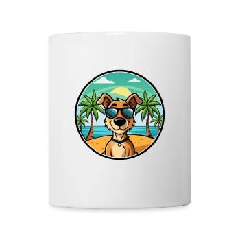 Grec Lièvre Chien Race Dessin Animé Lunettes De Soleil Plage - Mug blanc - blanc - Devant