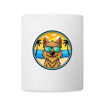 Griffon Nivernais Chien Race Dessin Animé Lunettes De Soleil Plage - Mug blanc - blanc - Devant