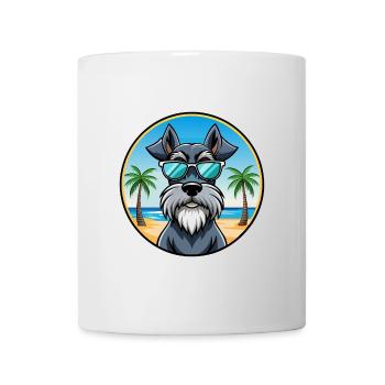 Giant Schnauzer Dog Breed Cartoon Sunglasses Beach - Mug - white - Front
